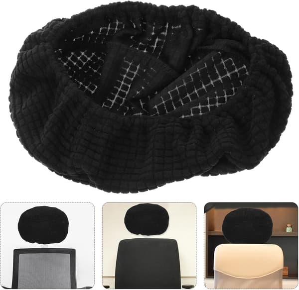 Kontorsstol Nackstödsskydd Ersättning Elastiska Kanter Svart Polyester Nackskydd