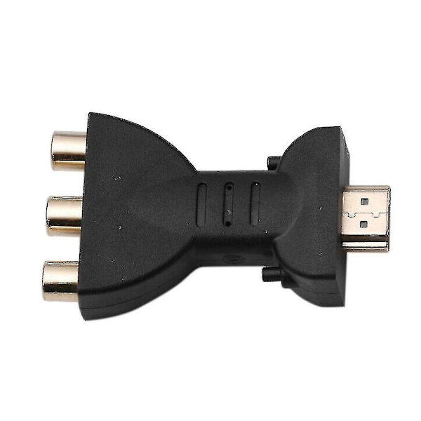 HDMI til 3 RCA-konverter, kompositt video lydadapter 2 stk svart