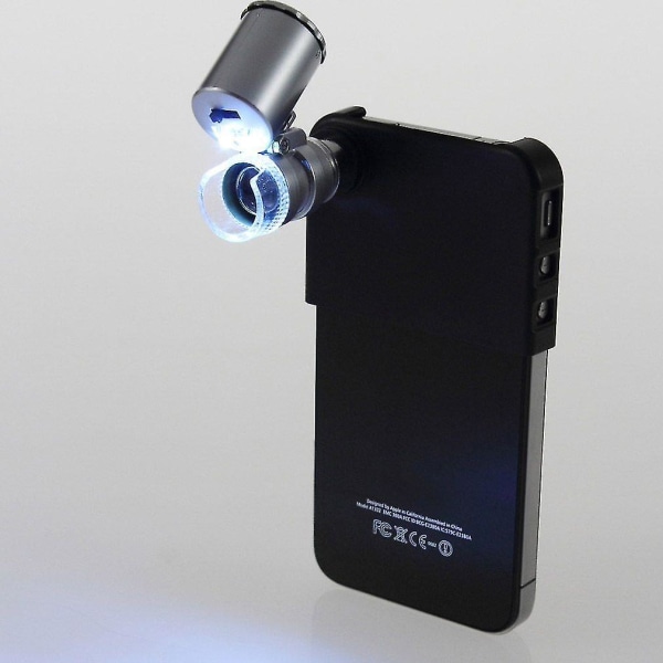 Bærbar 60x Mikroskop Linse LED til iPhone 4