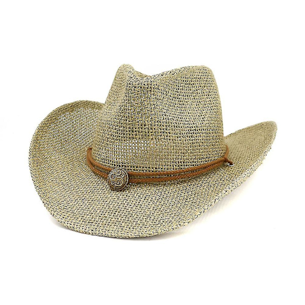 Västerländsk Cowboy Halmhatt Utomhus Strandhatt Solskydd Andningsbar Solvisir Keps