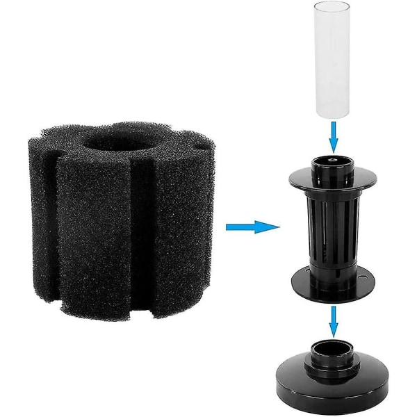 Xy-180 Fish Tank Aquarium Mini Cylinder Blødt biokemisk svampefilter (1 stk, sort)