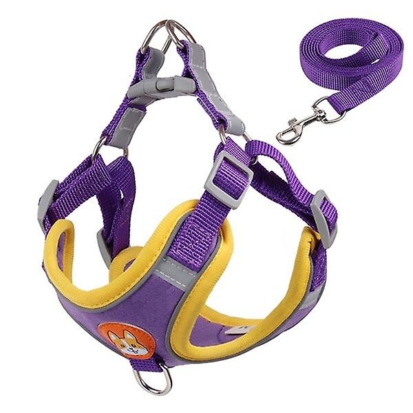 Koiran valjaat, Escape Proof No Pull Vest -valjaat, heijastavat säädettävät pehmeät pehmustetut lemmikkivaljaat Purple XL
