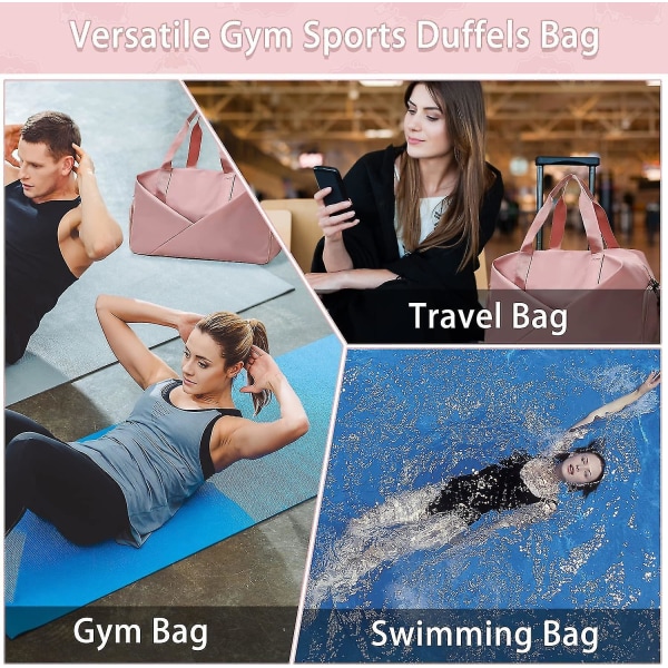 Gym Bag Dame, Sports Duffels Bags 35l Herre Tørr/ Våtseparert Gym