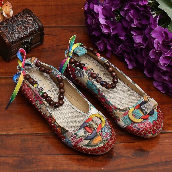 Beaded Lace Manual Beijing Women Single Shoes