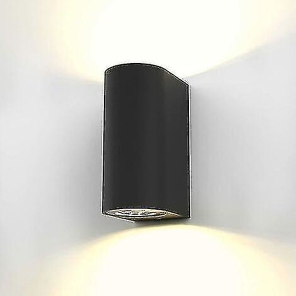 Moderne Sort Applique Led Udendørs Indendørs Sort, Vægspotet Gu10, 2 Spots På 400lm Hver, Cl