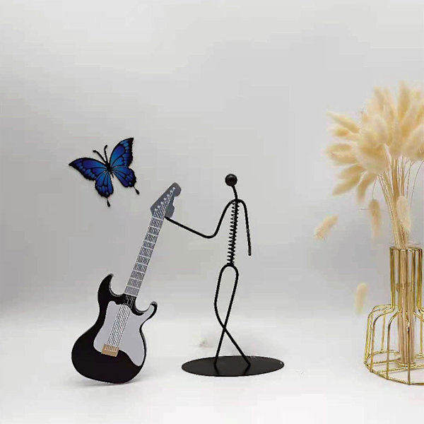 Retro Abstrakt Minimalistisk Metall Mikrofon Gitar Kreativ Stue Dekor Ornamenter