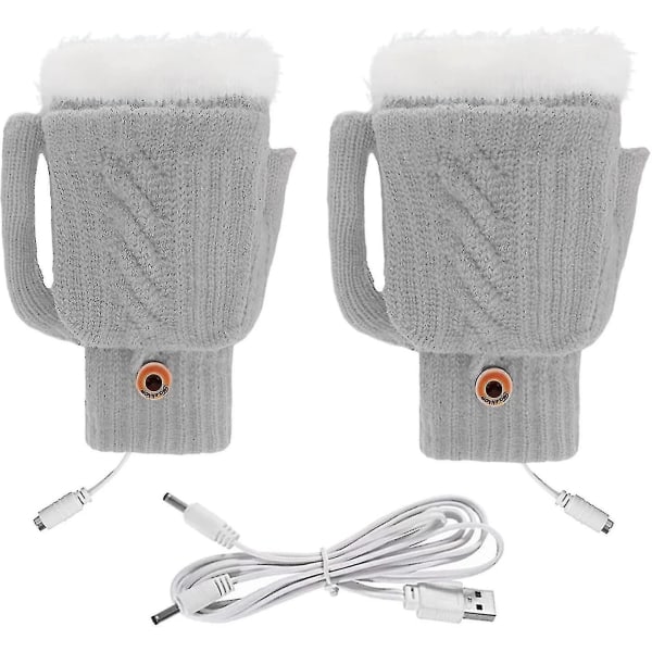 Born Pretty Women's Men's Usb Oppvarmede Hansker Knitting Hands