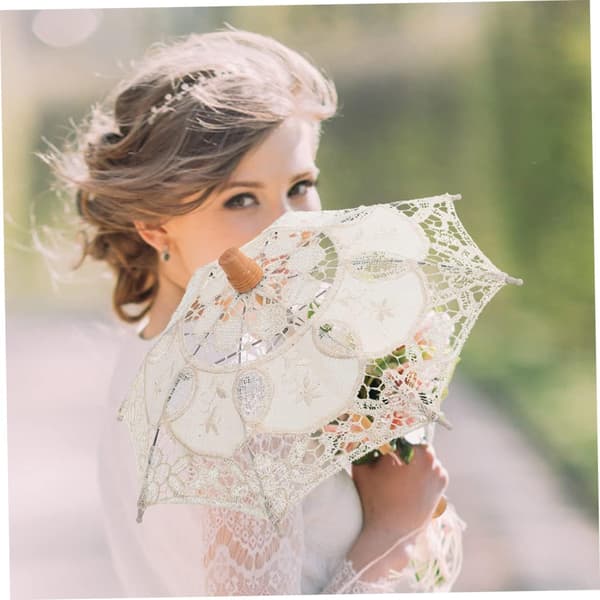 Blondeparaply for bryllupsfotografering Elegant blonde-rekvisitt