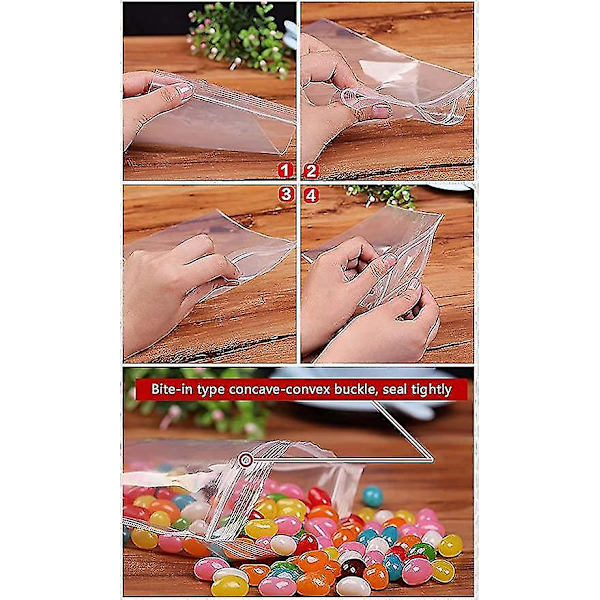 Gjenlukkbare klare plastposer 100 stk 30x40cm Oppbevaring