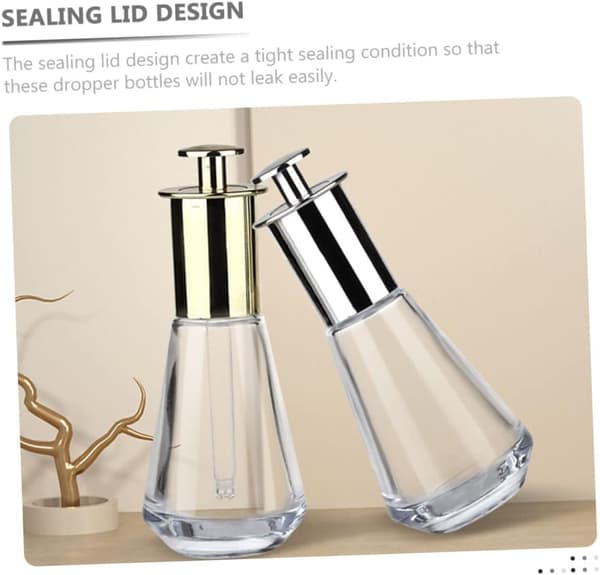 2st Press Dropperflaskor Glas Dropperflaskor för Eterisk Olja Aromaolja Resa Återanvändbar