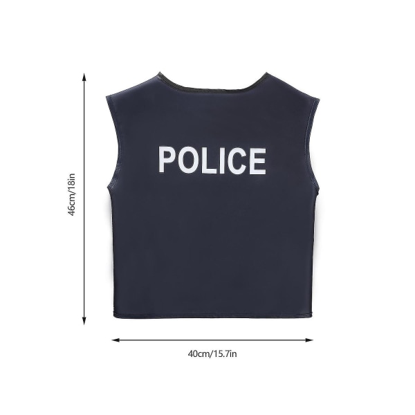 Børn Politi Legetøjsskjorte Hat Fløjtekostume Plastgave Cospaly Legetøj Børnegave