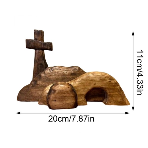 Påskeoppstandelses-scene sett Tom gravscene Kors Jesus