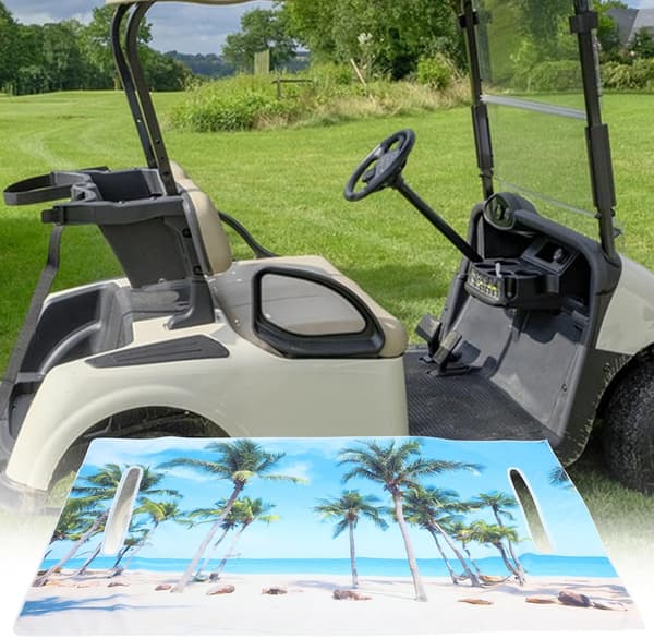 Utomhus golfbilsskydd Vattentätt polyester skyddande överdrag Lång storlek Tvättbart golfbilsskydd