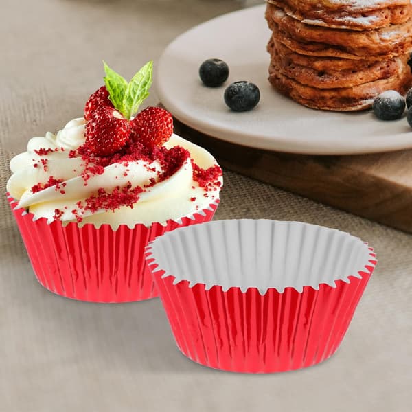 100 stk. røde papir cupcake-former muffinsformer bakeformer