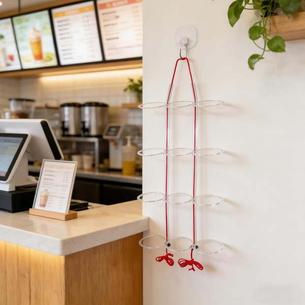 4 st justerbar dryckeskopp hängande ställhållare väggmonterad kaffe bubbeltekopp