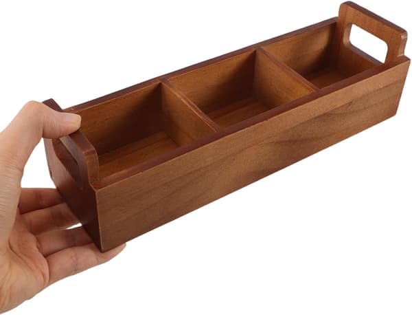Te-pose Organizer Boks Kaffe Te Organizer Stor Kapacitet Træ Opbevaringsboks