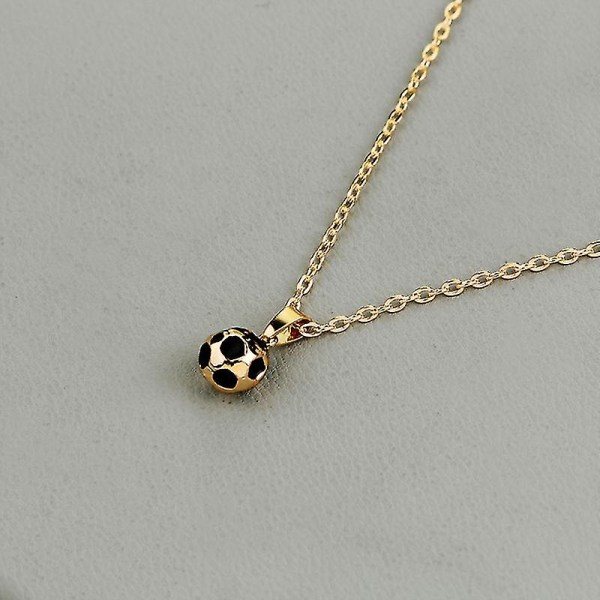 Stilig kreativ fotballform halskjede anheng for smykker gave til menn (gull)