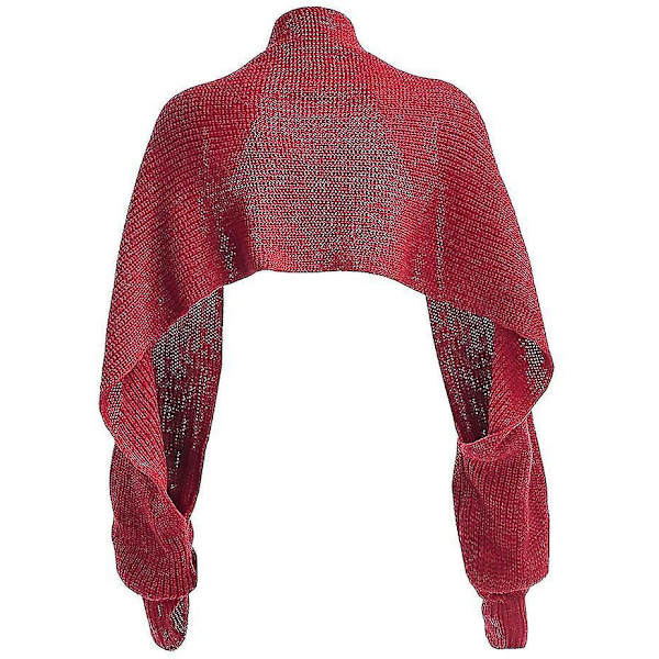 1 Stk Strikket Sjal Halsklæde Lange Ærmer Unisex Kappe Trøje Wrap