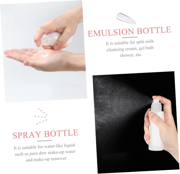 3st Reseflaska Frostat Glas Lotionflaskor Sminkbehållare för Förpackning av Emulsion