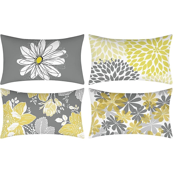 Rektangulær Daisy Dobbeltsidig Blomster Putetrekk