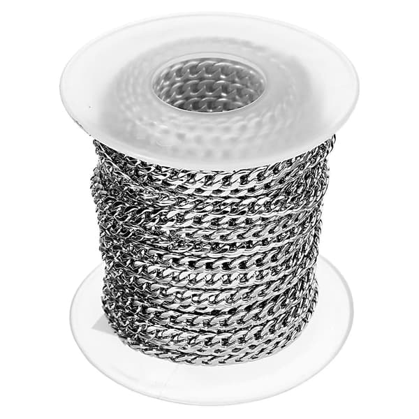 Rustfrit Stål Kæde Tilbehør Sidelæns Flade Kæde Diy Smykke Tilbehør