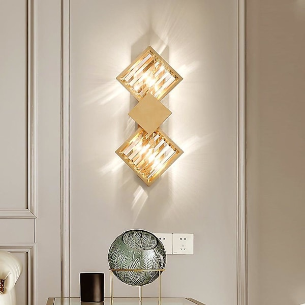 LED Vægskinner Krystal Sconce Geometrisk Moderne Guld
