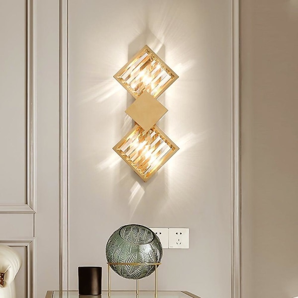 Led Vegglys Krystall Sconce Geometrisk Moderne Gylden