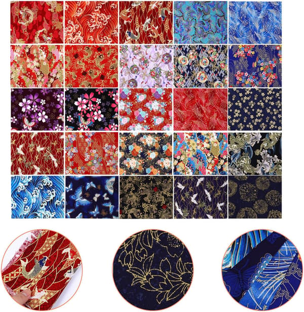 25 ark DIY Bronzing Patchwork Blomstret Bomullsmateriale Håndlaget Stoff