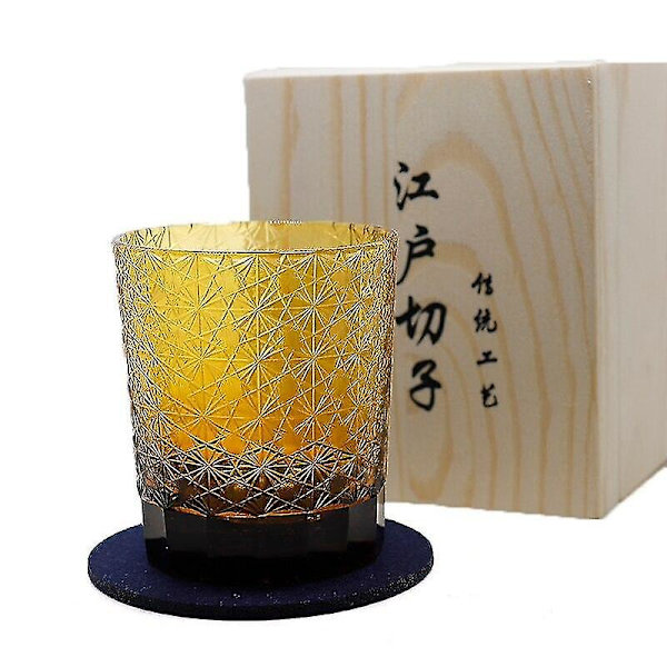 Japansk Edo Kiriko Dricksglas Kristall Whiskykopp