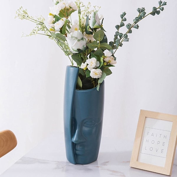 Europeisk Heminredning Plastvas Obrustet Bröllopsblomma (grön)