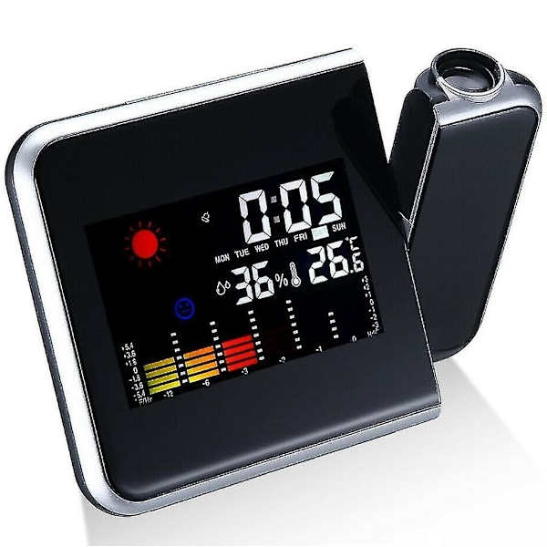LCD-väckarklocka med radiostyrd LED-snooze-alarm och bordsmodell