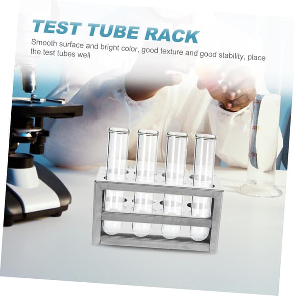 Reagensglasbeholder Rørstativ Rustfrit Stål Laboratorieudstyr Sikkert Let at Bære