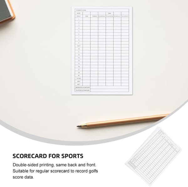 20 st golfscorekort Kopparplåtsmaterial Bestruket papper Spelarnummerinspelningsverktyg