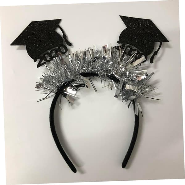 2st Mini Studentmössa Hårband Non Woven Tyg Glitter Design