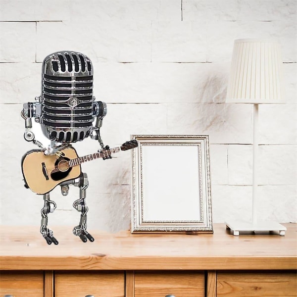 Modell USB Smijern Retro Skrivebordslampe Robot Mikrofon Gitar
