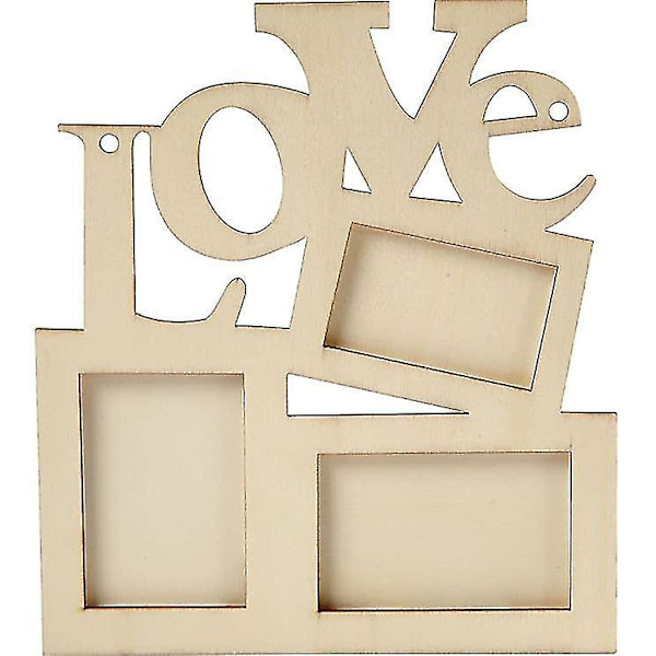 Trebilde ramme maling kjærlighet 20x16cm DIY håndverk
