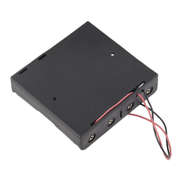 Batterilagringsboks i plast for 4 x 18650 batterier med 6 ledninger
