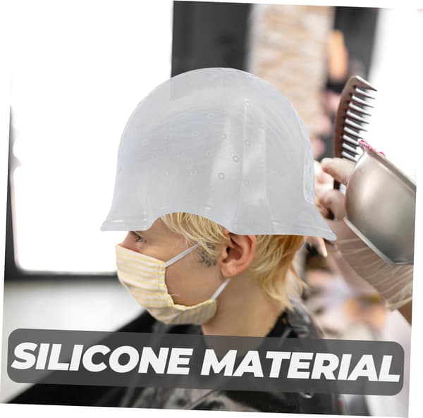 Silikon hårfargehette for striper Gjenbrukbar hårfargehette Elastisk bånd for salong Hjemmefrisering