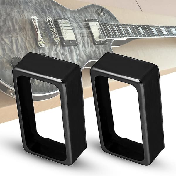 Gitarr Pickup Cover Öppen Design Skyddande Ej Deformerad Gitarr Humbucker Covers Ersättningsdel (2 st, silver)