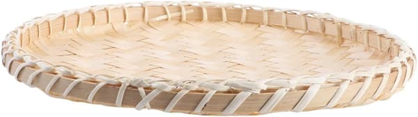 Handgjord sopskyffel vävd korg bambu förvaringsbehållare rustik elegant charm khaki matförvaring