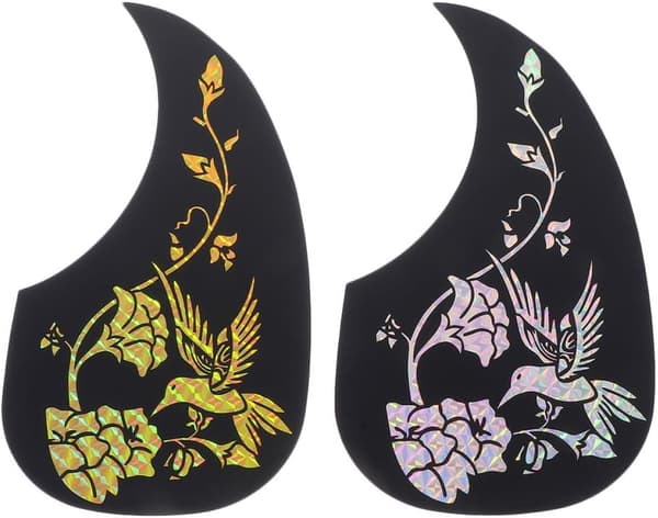 2st Plast Gitarr Scratch Plate Gitarr Skyddsplatta med Dekorativa Mönster Slät Yta Lätt att Bära