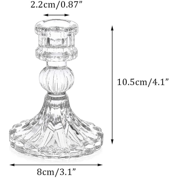 Krystal Glas Lysestager Sæt af 4 Dekorative Lysestager Klar Glas Lysestager Elegant