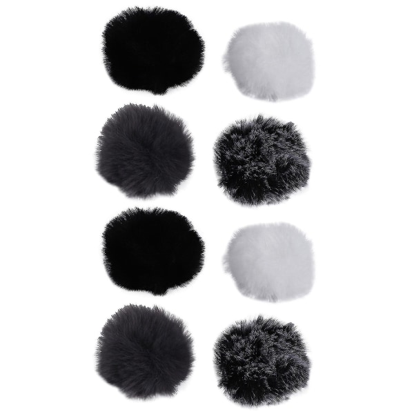 8 stk Universal Lavalier Mikrofon Furry Windscreen Fur Windscreen Wind Muff til Lapel Lavalier Mic-yuhao