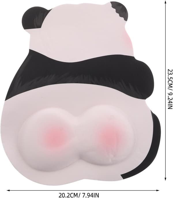 Søt rosa panda musematte med håndleddsstøtte, ergonomisk melkesilkestoff, lett design