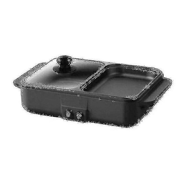 2-i-1 Elektrisk Hot Pot Kokare Grill 1400W Multikokare Elektrisk Grill Non-Stick Plåt Grillpanna Hot Pot 110v-220v