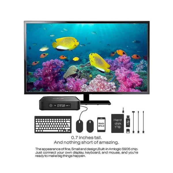 T95m TV-laatikko EU Android 5.1 S905 1080p Full HD 4k 2.4g Wifi