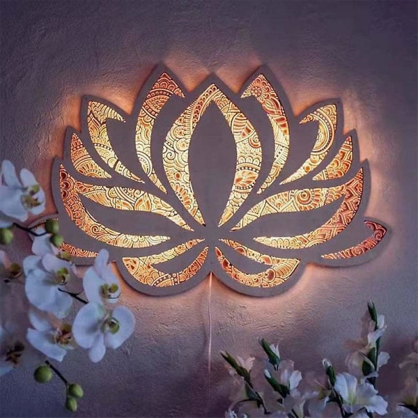 Lotus Flower Light Mandala Nattlampa Inomhus Led Varm