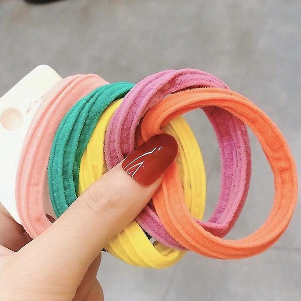 1 Set Naisten Perusjoustavat Hiusnauhat Scrunchie Poninhäntäpidike Pääpanta Värikkäät Kumibändit