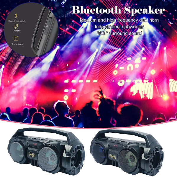 Bluetooth-högtalare Bärbar Kraftfull Subwoofer Utomhus Boombox