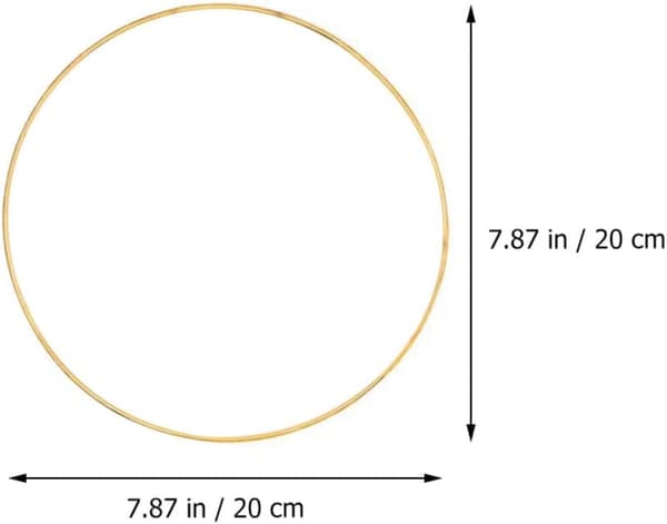 5 stk Drømmefangerramme Metallhåndverksring Vevd Håndverksring 20 cm Diameter Solid Gull Metall